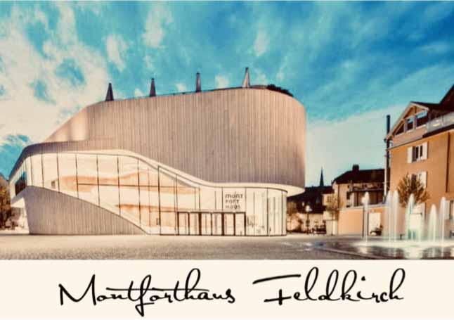 Das Montforthaus Feldkirch ist ein Kultur- und Kongresszentrum. Vorarlberg, Österreich