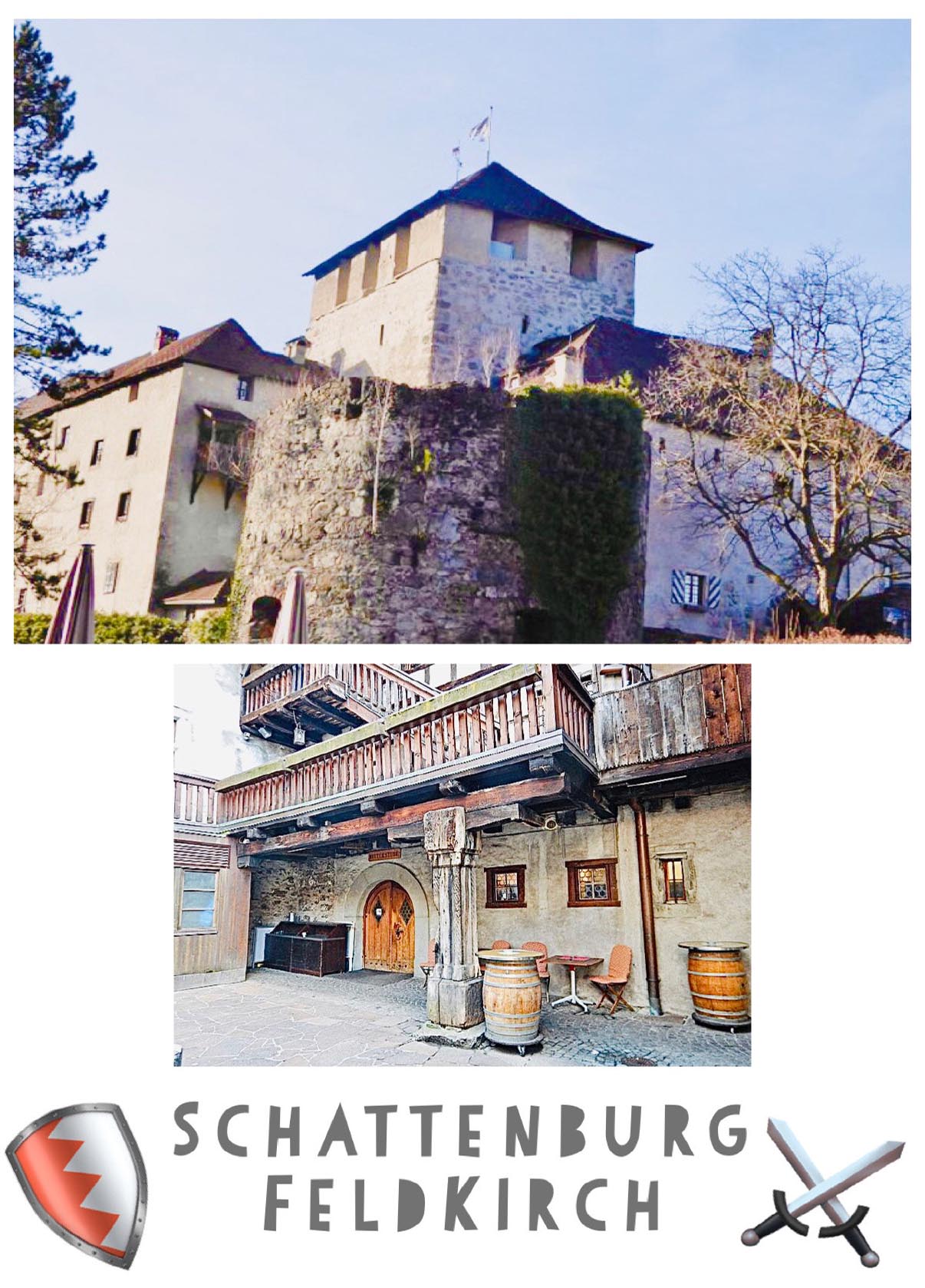 Die hochmittelalterliche Burg stellt eine der besterhaltenen Burganlagen Mitteleuropas dar. Erbaut um 1200. Vorarlberg, Österreich