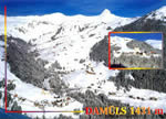 Damüls 1431 m, im Bregenzerwald, gegen Mittagspitze, 2095 m, Vorarlberg, Österreich.