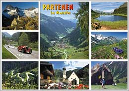 Partenen im Montafon, 1027 m, Piz Buin, 3312 m, Wiegensee, Silvretta Hochalpenstraße und Golfplatz Partenen, Vorarlberg, Österreich