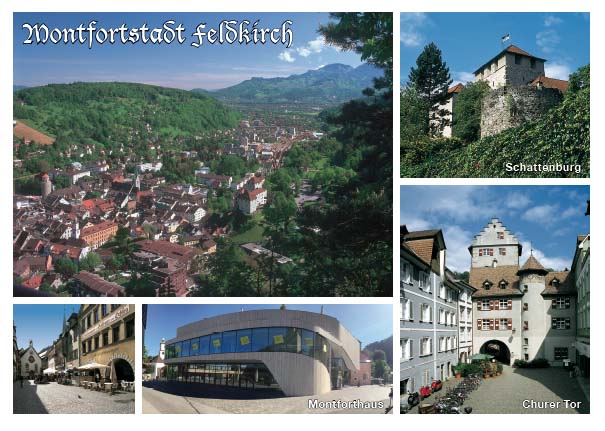 Montfortstadt Feldkirch im Rheintal, Schattenburg, Vorarlberg, Österreich