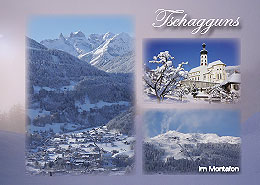 Tschagguns im Montafon gegen Drei Türme,2828m, Vorarlberg, Österreich