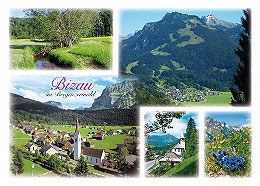 Bizau im Bregenzerwald mit Barfußweg, Vorarlberg, Österreich