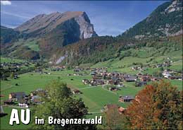 Au im Bregenzerwald gegen Kanisfluh, Vorarlberg, Österreich