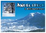 Andelsbuch im Bregenzerwald gegen Schigebiet Niedere, Vorarlberg, Österreich