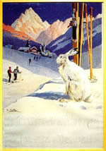Entwurf Winterplakat Gaschurn-Partenen, Kunstmaler H. Bertle (1920)   