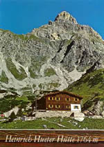 Heinrich - Hueter - Hütte, 1764 m, im Rätikon mit Zimba, 2643 m, Montafon, Vorarlberg, Österreich
