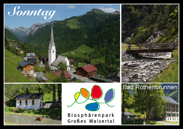 Sonntag und Bad Rothenbrunnen, im Biosphärenpark, Großes Walsertal, Vorarlberg, Österreich