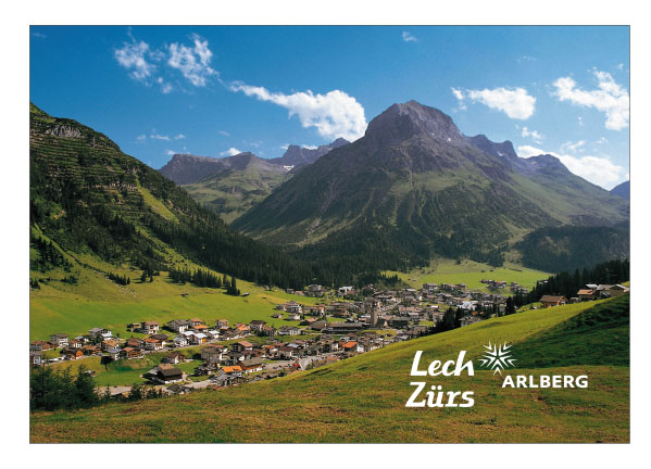 Lech am ARLBERG, 1444m, gegen Hasenfluh
und Omeshorn, 2557m, Vorarlberg, Österreich