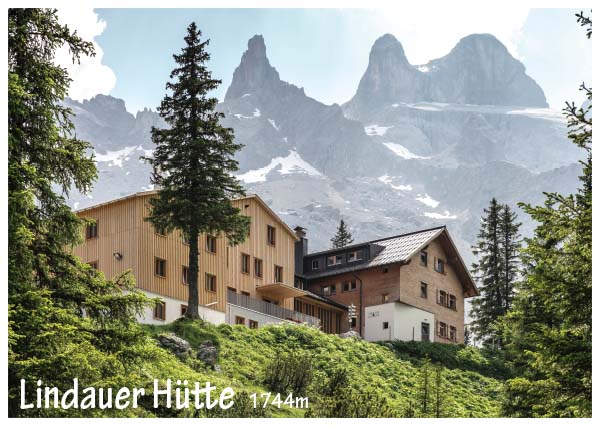 Lindauer Hütte 1744m, Drei Türme 2830m
www.lindauerhuette.at
Vorarlberg, Österreich