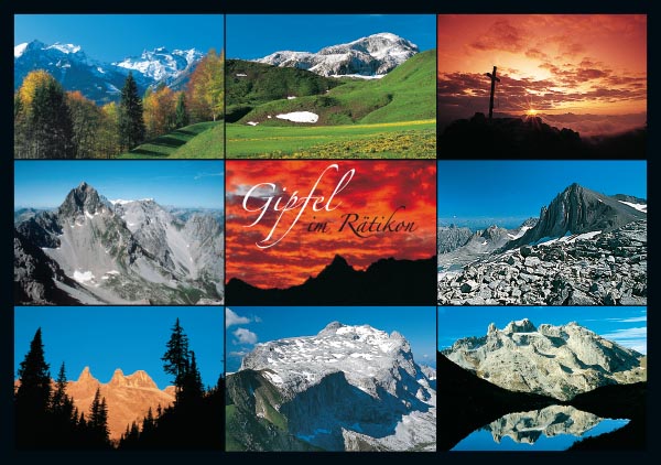 799 Gipfel im Rätikon - Drei Türme, Weissplatte, Tschaggunser Mittagspitze, Zimba, Zimba und Vandanser Steinwand, Schesaplana, Drei Türme, Sulzfluh, Drei Türme, Vorarlberg, Österreich