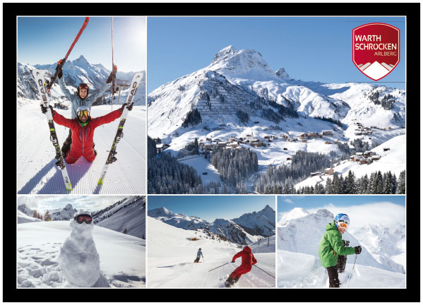 Warth-Schröcken Arlberg, Warth Dorf mit Wartherhorn, Vorarlberg, Österreich