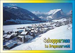 Schoppernau im Bregenzerwald gegen Kanisfluh, Vorarlberg, Österreich