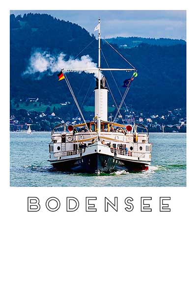 Das österreichische Dampfschiff Hohentwiel ist ein Schaufelraddampfer auf dem Bodensee Vorarlberg, Österreich
