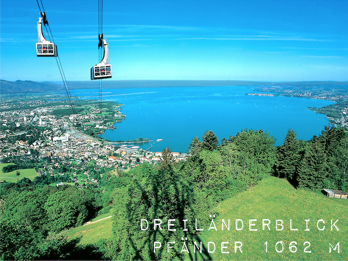 Bregenz am Bodensee mit Insel Lindau, Vorarlberg, Österreich