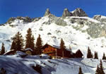 854 Lindauer Hütte, 1764 m, im Gauertal gegen die Drei Türme, 2828 m, Montafon, Vorarlberg, Österreich