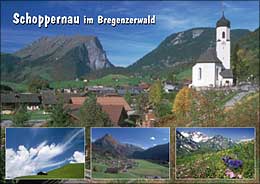 Schoppernau im Bregenzerwald gegen Kanisfluh, Vorarlberg, Österreich