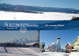 Sulzberg 1015m, Bregenzerwald/Vorarlberg, Aussicht von Sulzberg über das Nebelmeer hinweg auf die Berge des Bregenzerwaldes