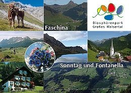Sonntag, Fontanella und Faschina im Biosphärenpark, Großes Walsertal, Alpe Laguz, Vorarlberg, Österreich